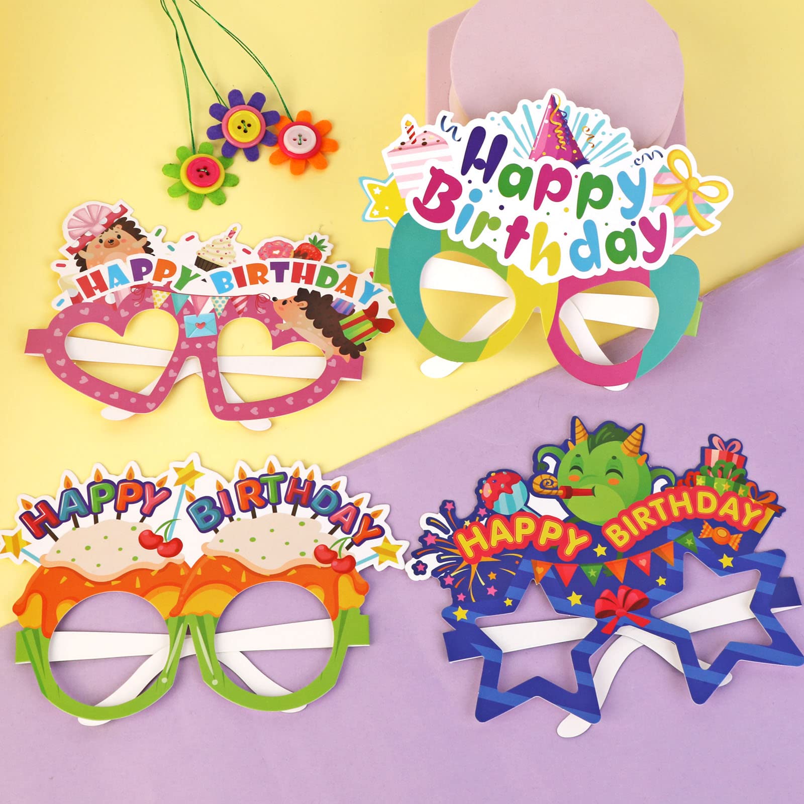 howaf-happy-birthday-brille-partybrille-28-stk-papier-kinder image 4