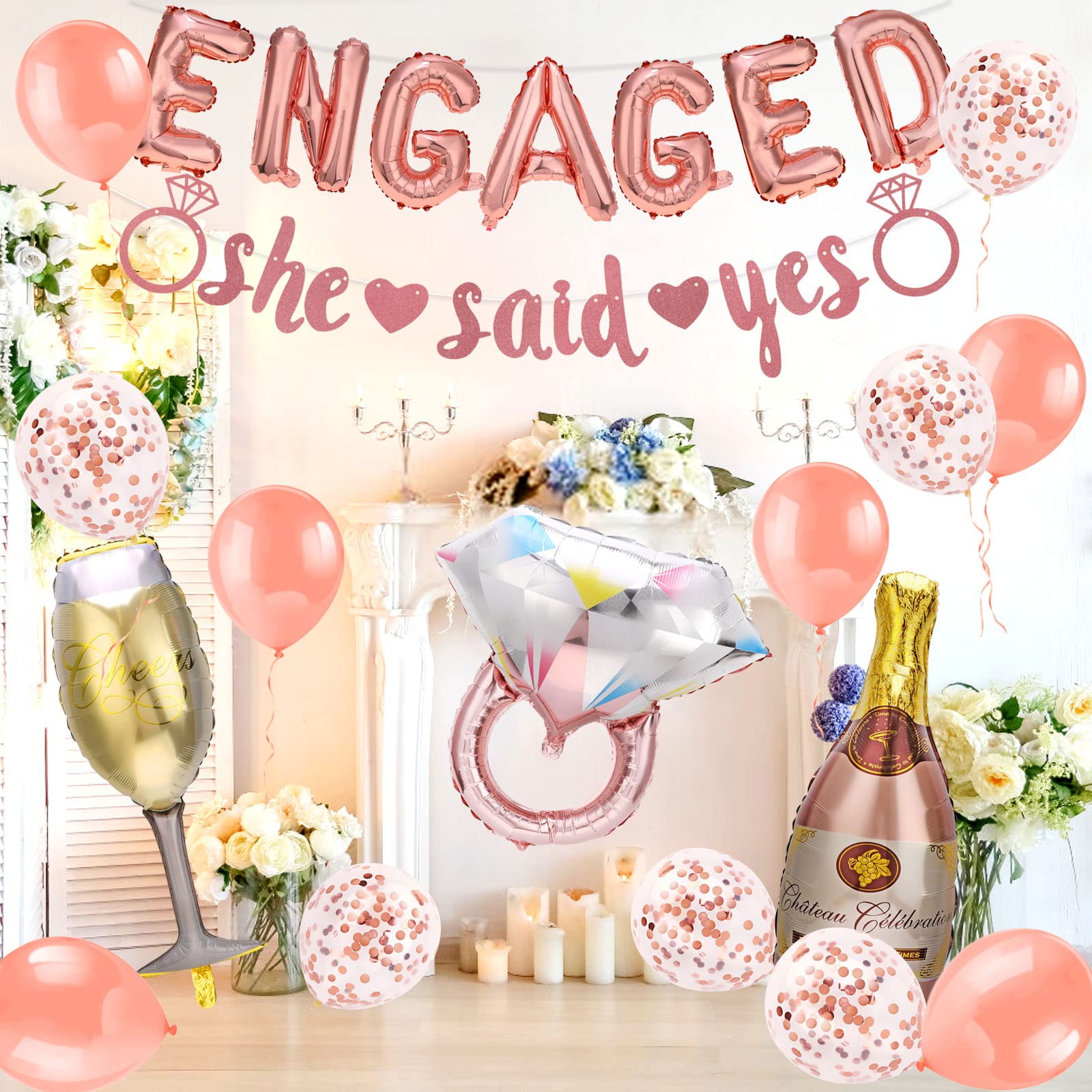 howaf-engaged-luftballons-verlobung-rosegold-set-she-said-yes image 4