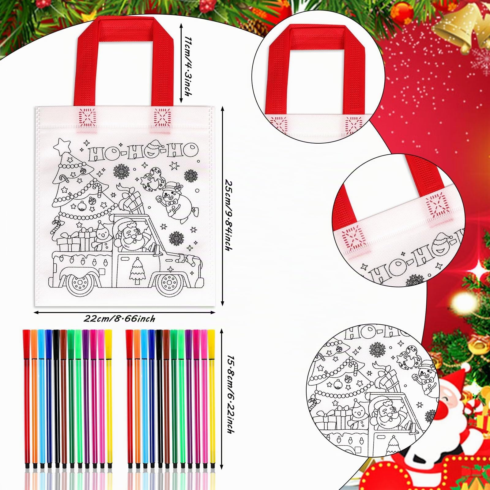 howaf-stoffbeutel-weihnachten-bemalen-12-taschen-24-stifte image 3