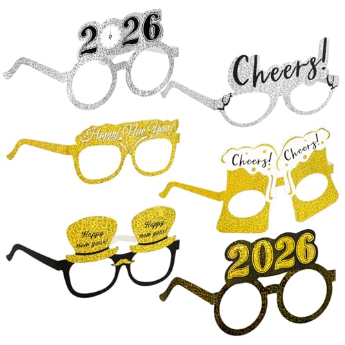 howaf-silvester-brille-2026-18-st-ck-happy-new-year-glitzer image 8