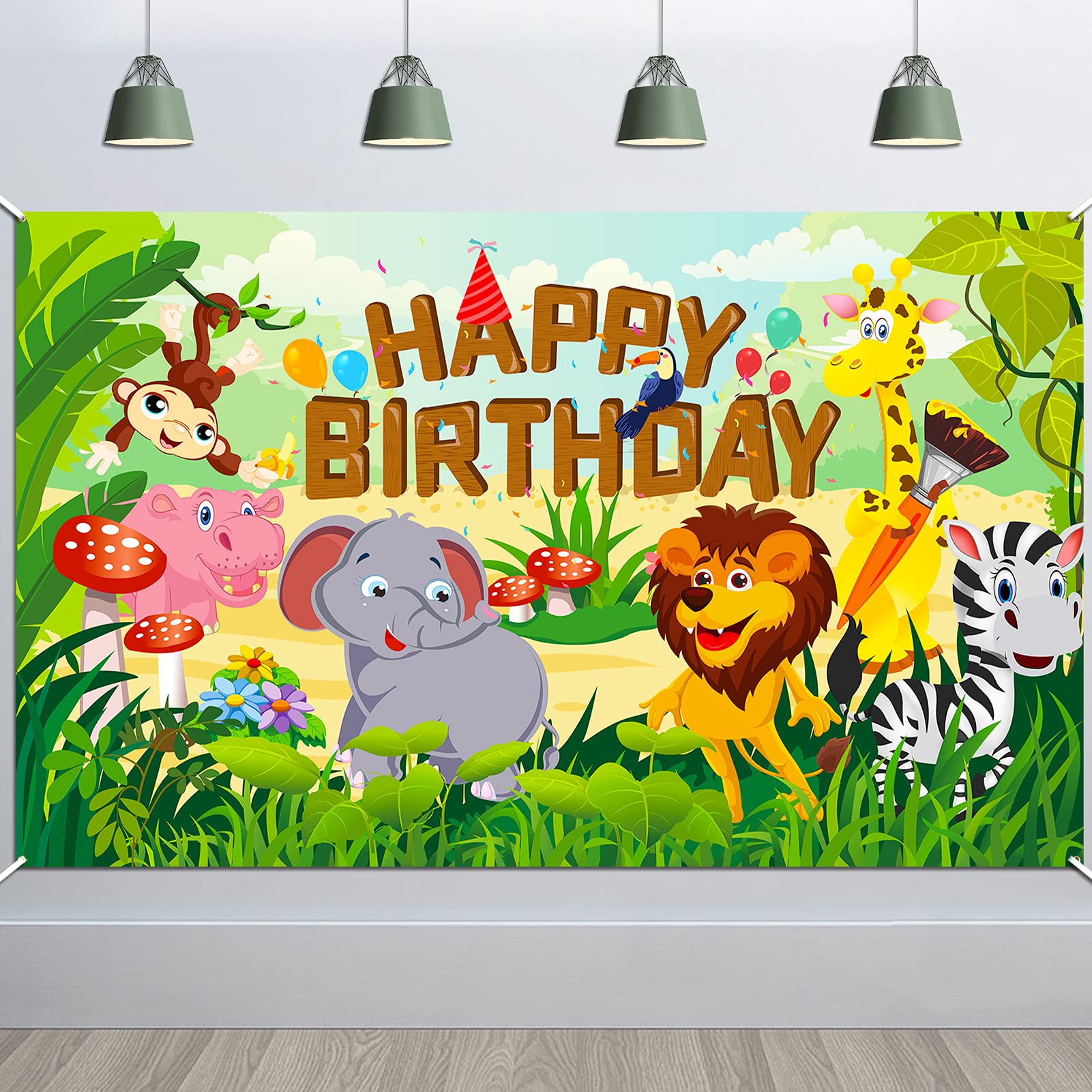howaf-happy-birthday-banner-einhorn-stoff-185x110cm-rosa image 8
