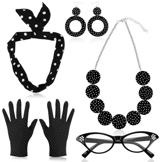howaf-50er-jahre-accessoires-kost-mset-schwarz-5-teilig image 1