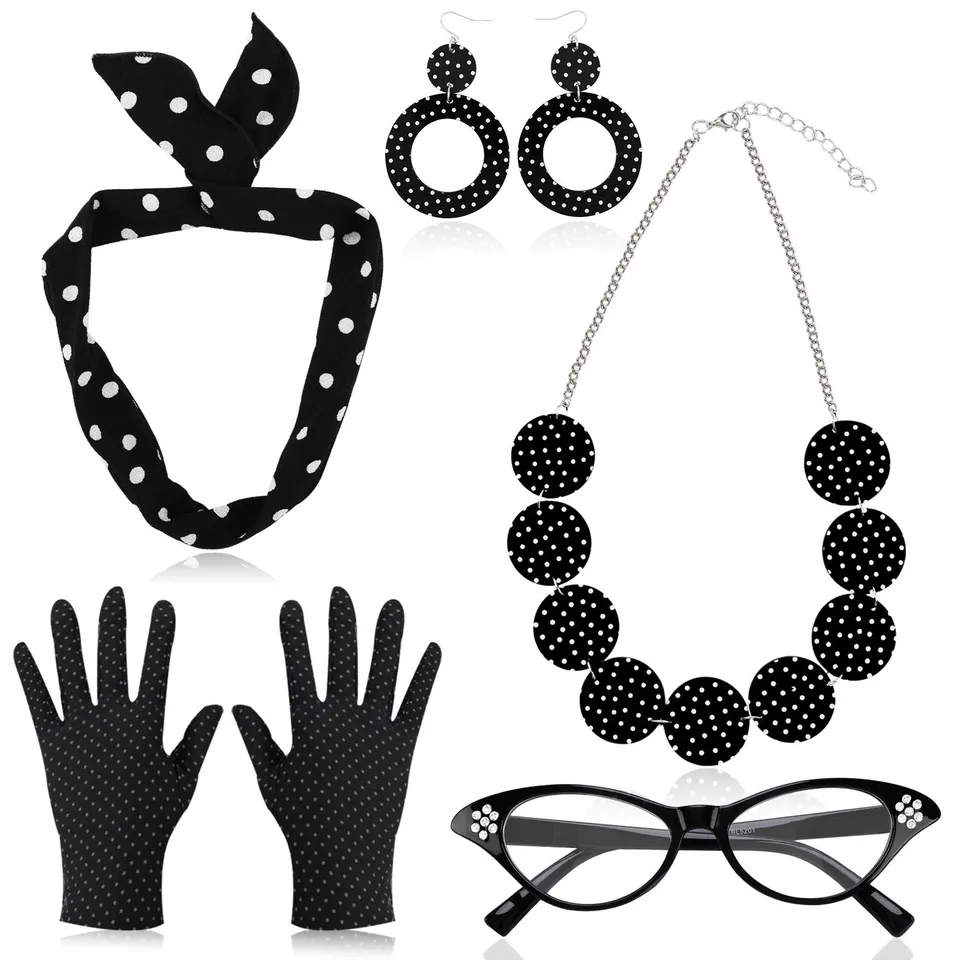 howaf-50er-jahre-accessoires-kost-mset-schwarz-5-teilig image 1