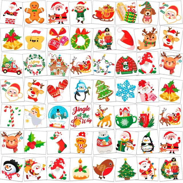 howaf-temporary-tattoos-weihnachten-tattoo-kinder-96-blatt image 1