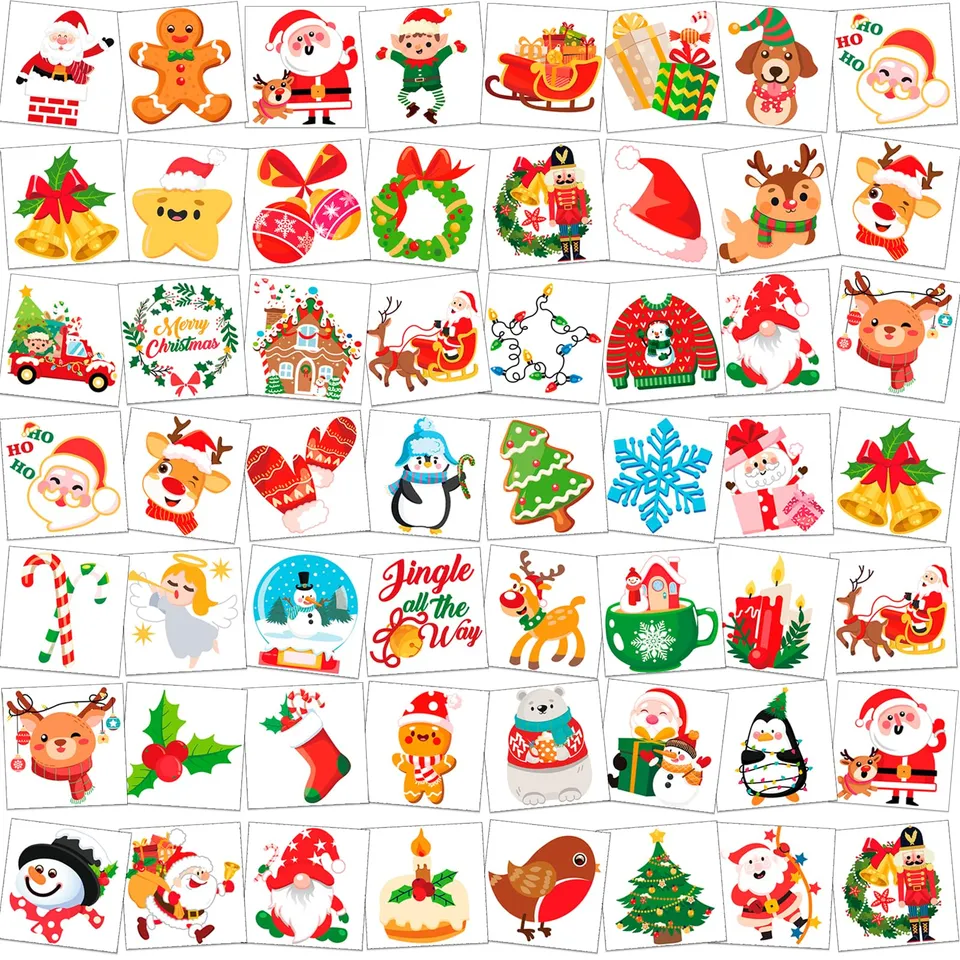 howaf-temporary-tattoos-weihnachten-tattoo-kinder-96-blatt image 1
