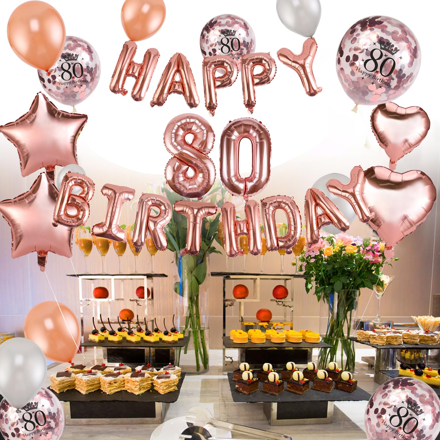 howaf-80-geburtstag-deko-luftballon-set-ros-gold-59-teilig image 4