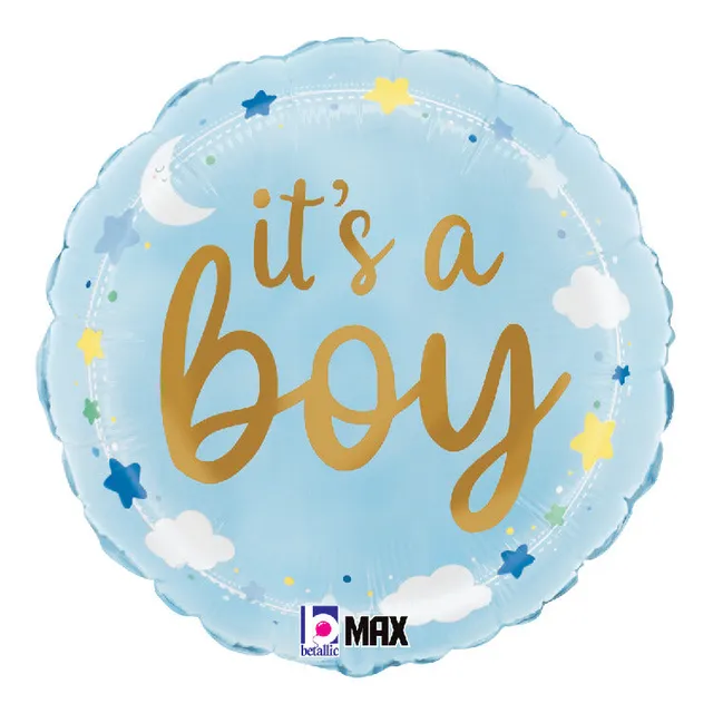 betallic-it-s-a-boy-stars-and-clouds-folienballon-18-blau image 1