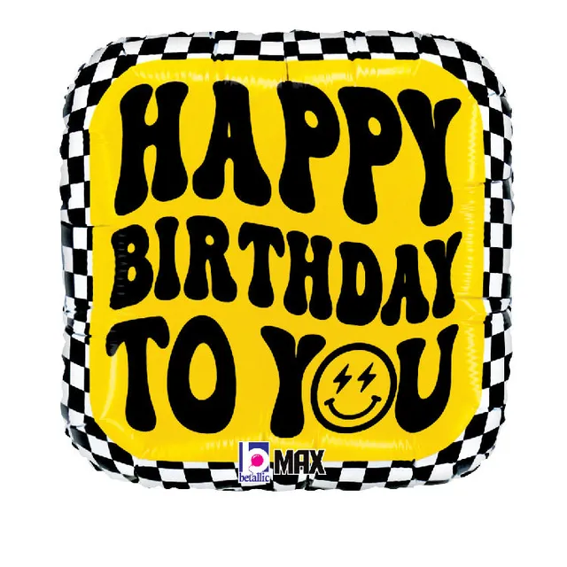 betallic-foil-balloons-smiley-checkerboard-birthday-folienballon-18-mit-smiley image 1