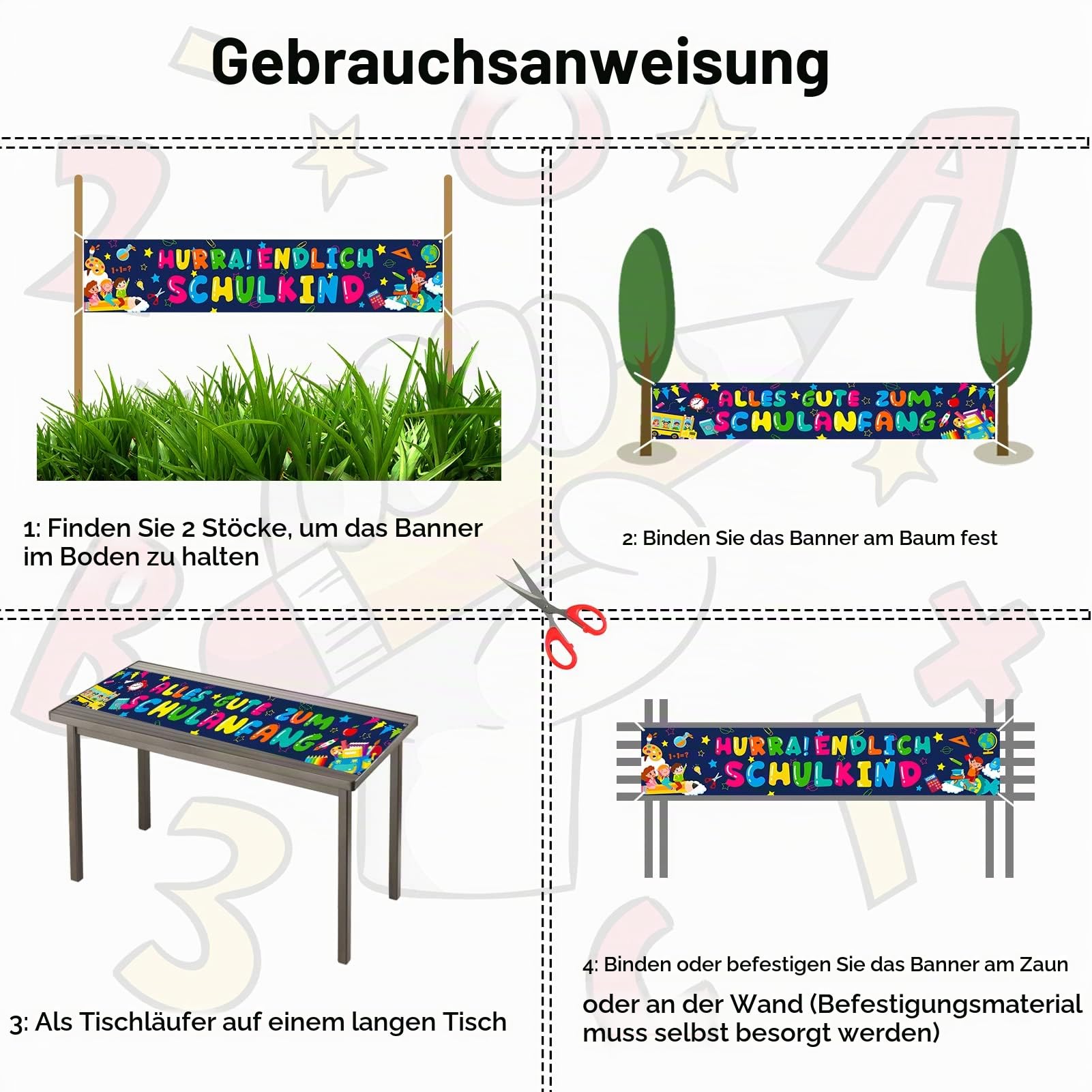 howaf-schulanfang-banner-einschulung-deko-stoff-2er-set image 4