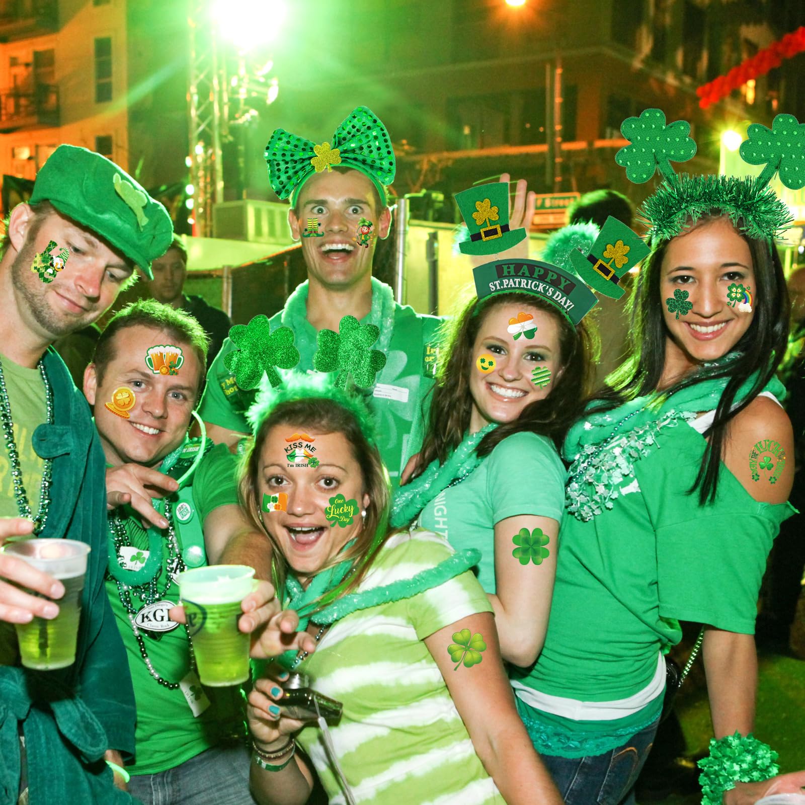 howaf-st-patricks-day-haarreif-set-4tlg-kleeblatt-tattoo image 7