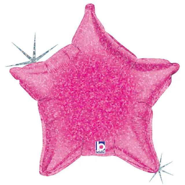 betallic-pink-holographic-star-folienballon-21-stern image 1
