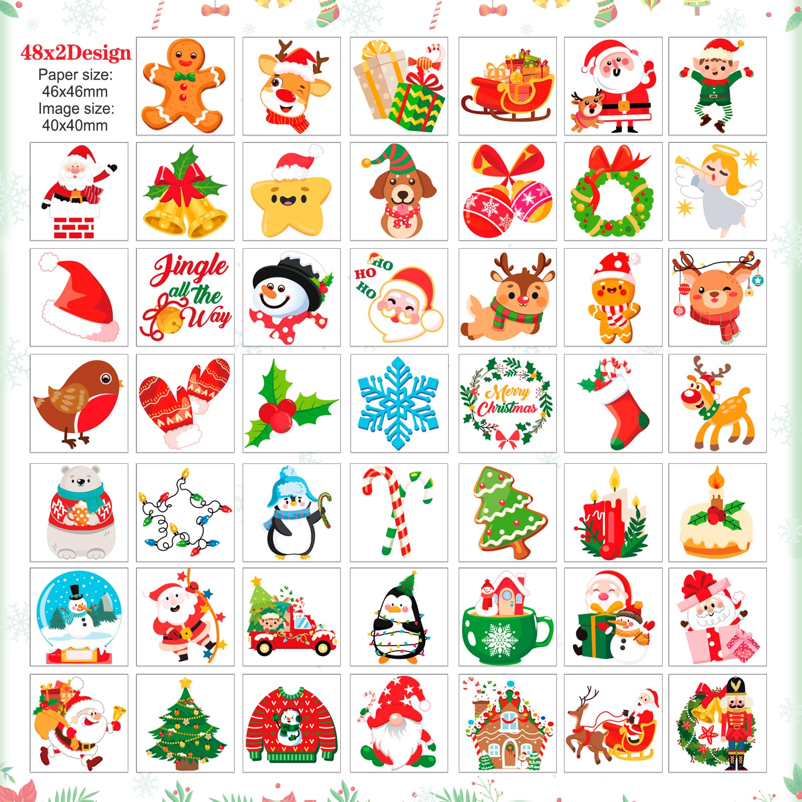 howaf-temporary-tattoos-weihnachten-tattoo-kinder-96-blatt image 2