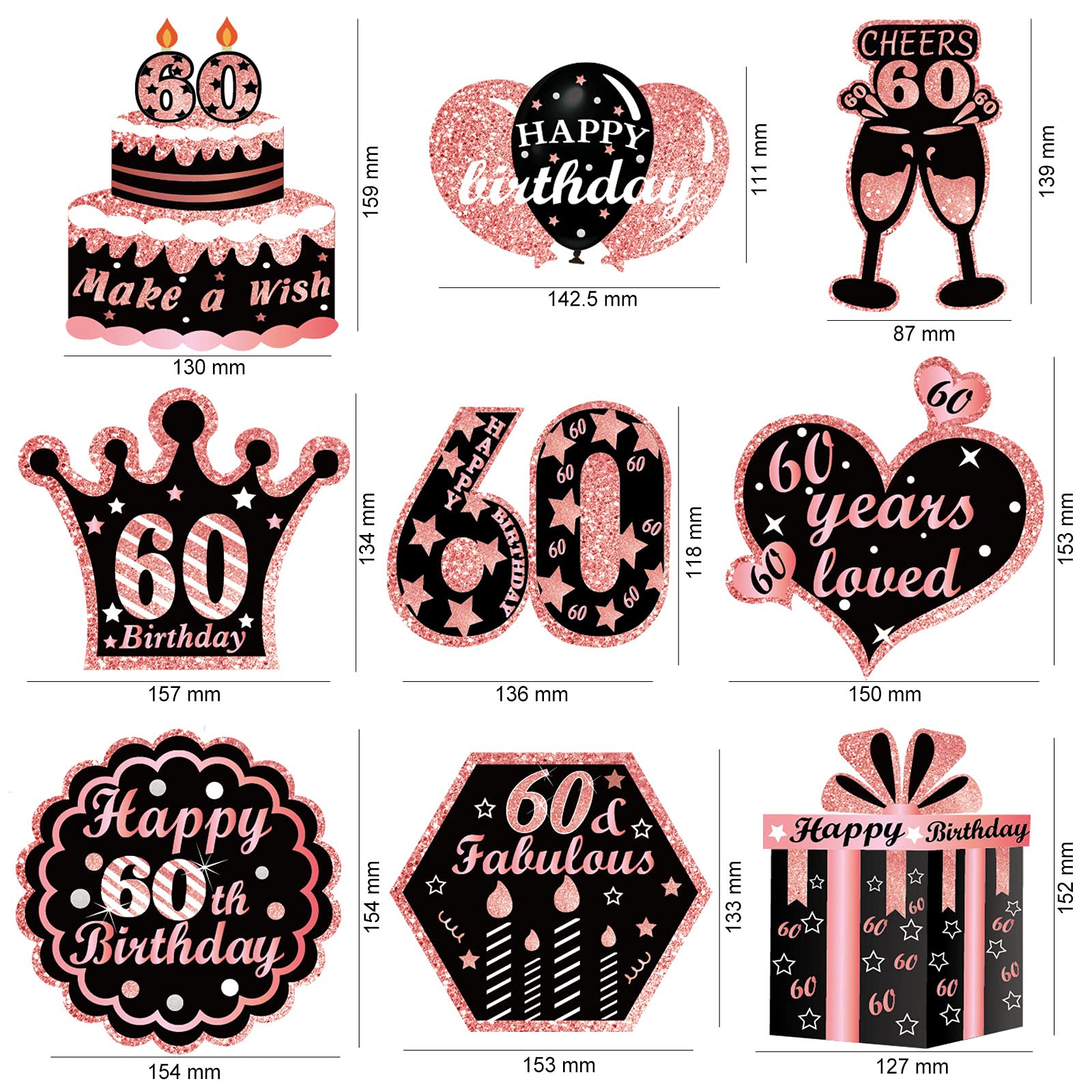 howaf-60-geburtstag-h-ngedeko-rosegold-30-st-ck-spiralen-wirbel image 2