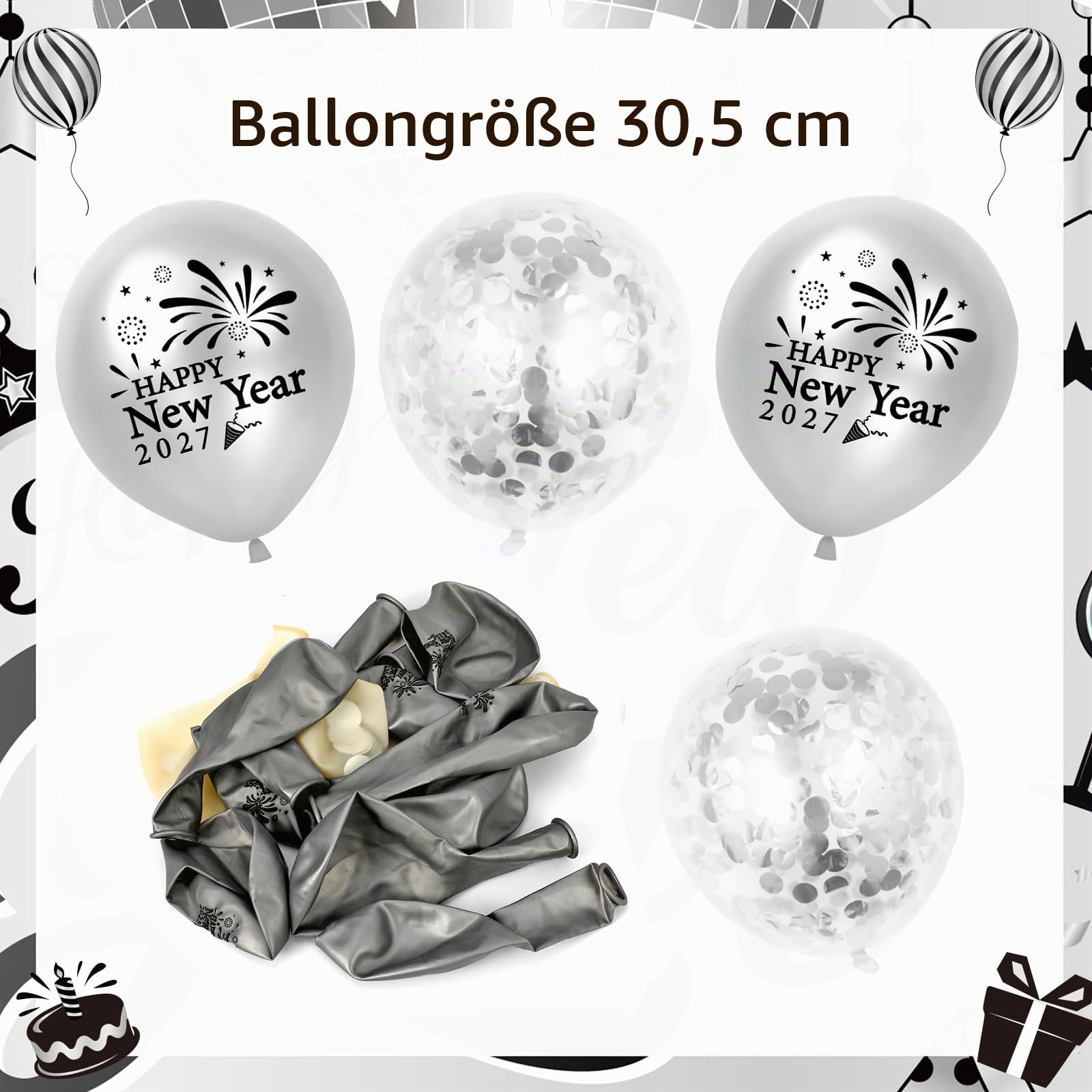 howaf-silvester-deko-2027-silber-party-set-folienballon image 3