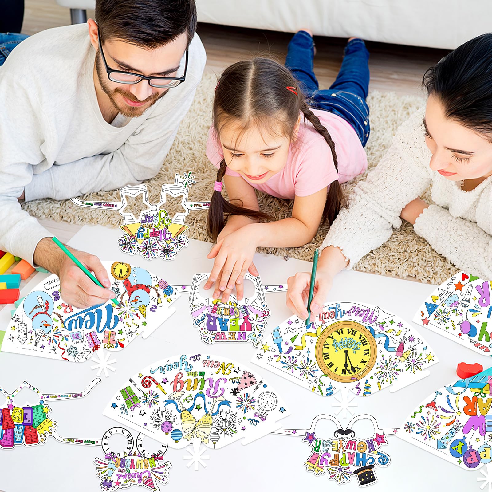 howaf-silvester-deko-zum-ausmalen-huete-brille-set-a image 5