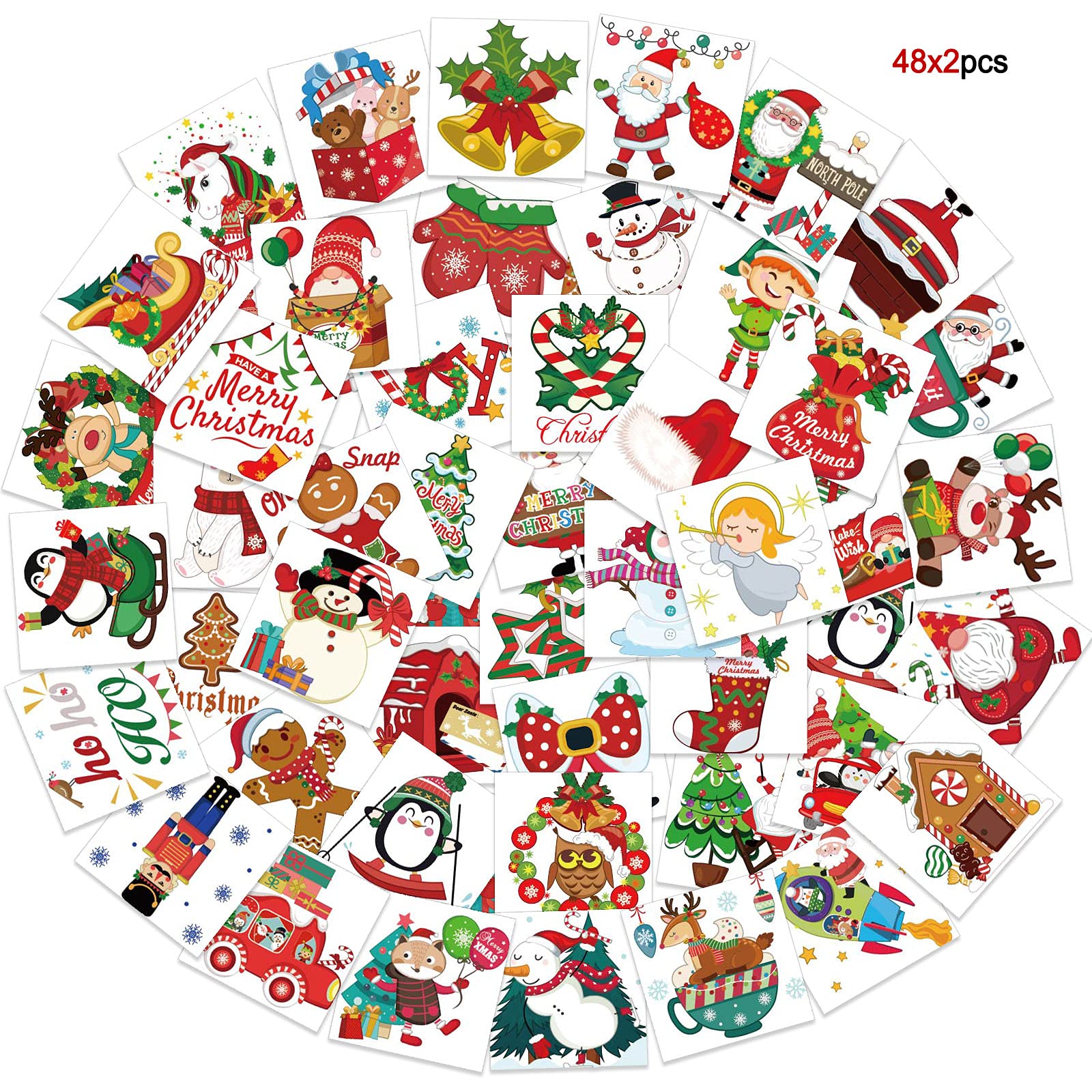 howaf-temporary-tattoos-weihnachten-leucht-tattoos-96-st-ck image 5