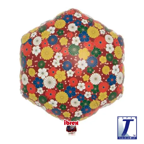 takara-ibrex-hexagon-14-zoll-folienballon-blumen-rot image 1