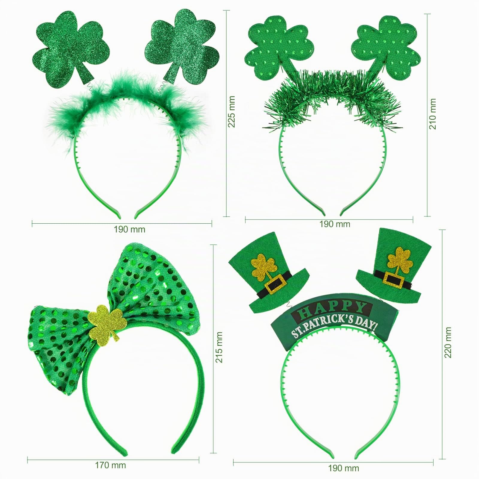 howaf-st-patricks-day-haarreif-set-4tlg-kleeblatt-tattoo image 5