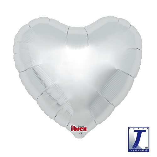 takara-ibrex-heart-18-zoll-folienballon-metallic-silver image 1