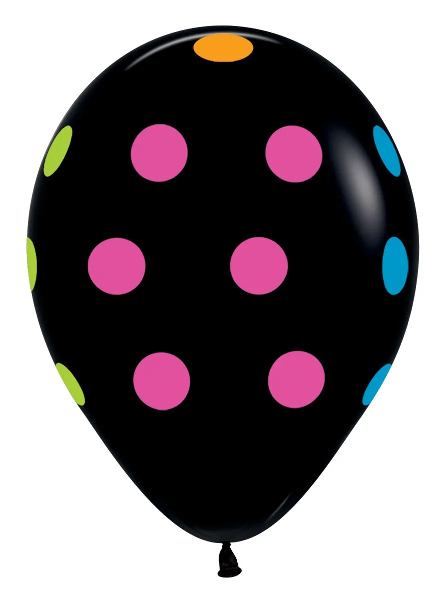 betallic-latex-multi-polka-dot-latexballon-11-50-st-ck-schwarz-neon image 1