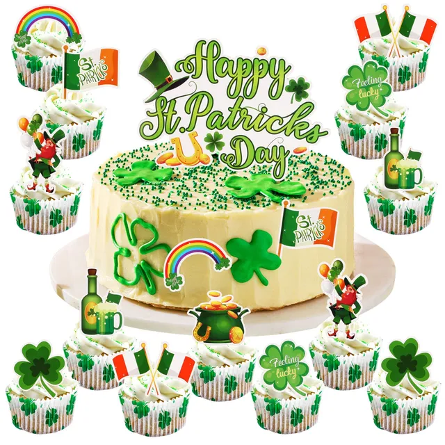 howaf-tortendeko-st-patricks-day-cake-topper-25-stk image 1