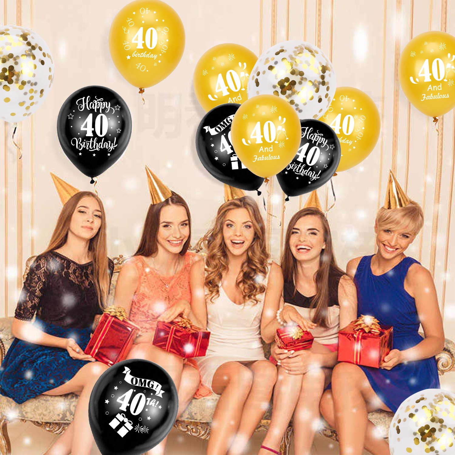 howaf-40-geburtstag-luftballons-set-schwarz-gold-30-teilig image 6