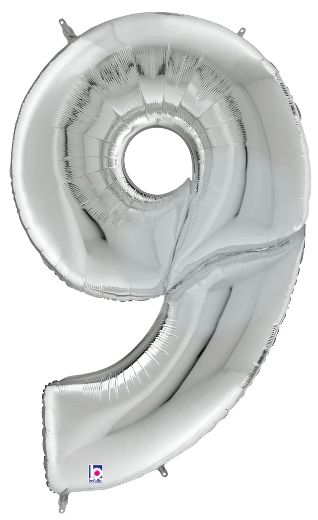 betallic-number-9-silver-gigaloon-folienballon-53-zahl-silber image 1