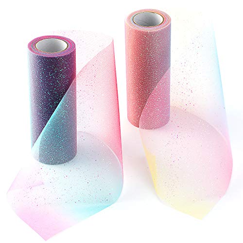 howaf-regenbogen-glitzer-t-llrolle-t-llstoff-2-rollen-mit-tischl-ufer image 7
