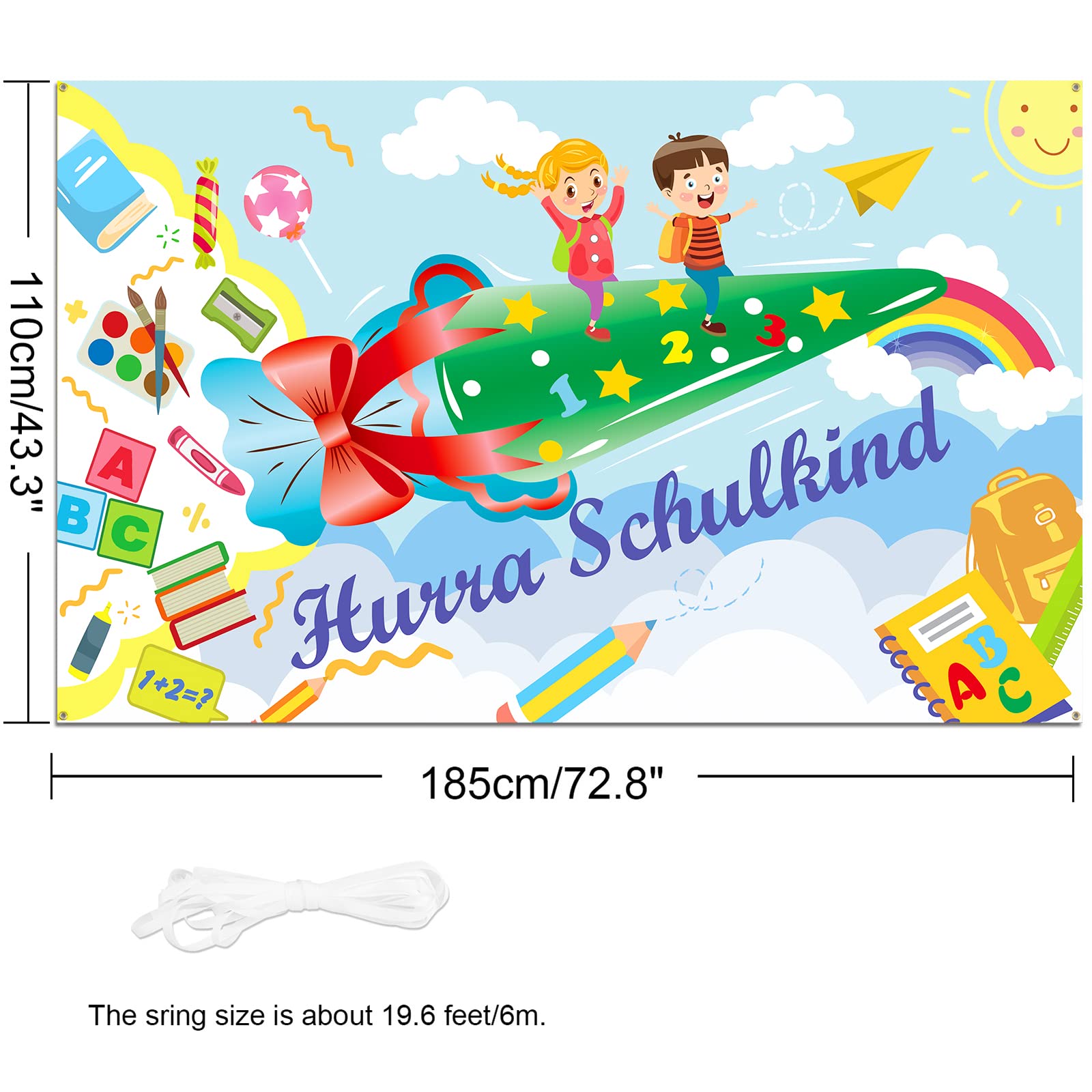 howaf-hurra-schulkind-banner-stoff-185x110-cm-einschulung image 2
