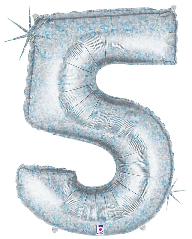 betallic-number-5-holographic-folienballon-34-zahl image 1