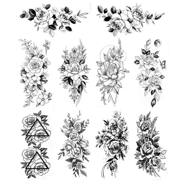 howaf-tempor-re-tattoos-schwarz-rose-blume-10-bl-tter image 1