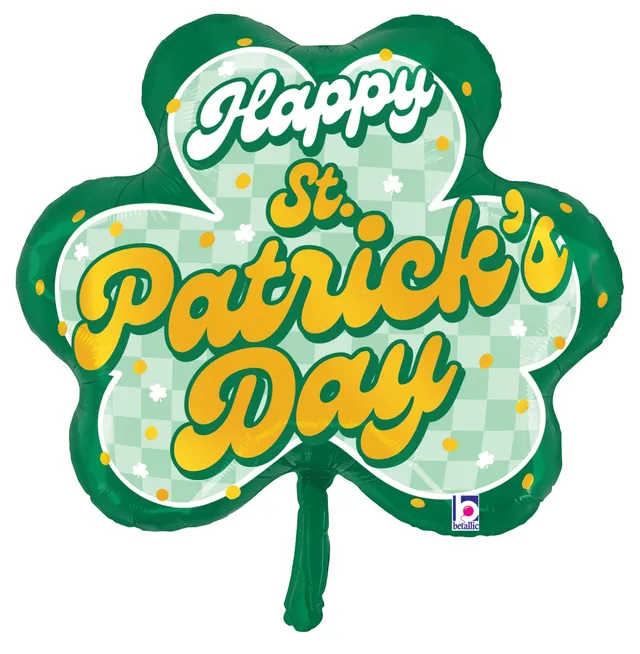 betallic-st-pat-s-shamrock-folienballon-30-zoll-kleeblatt image 1