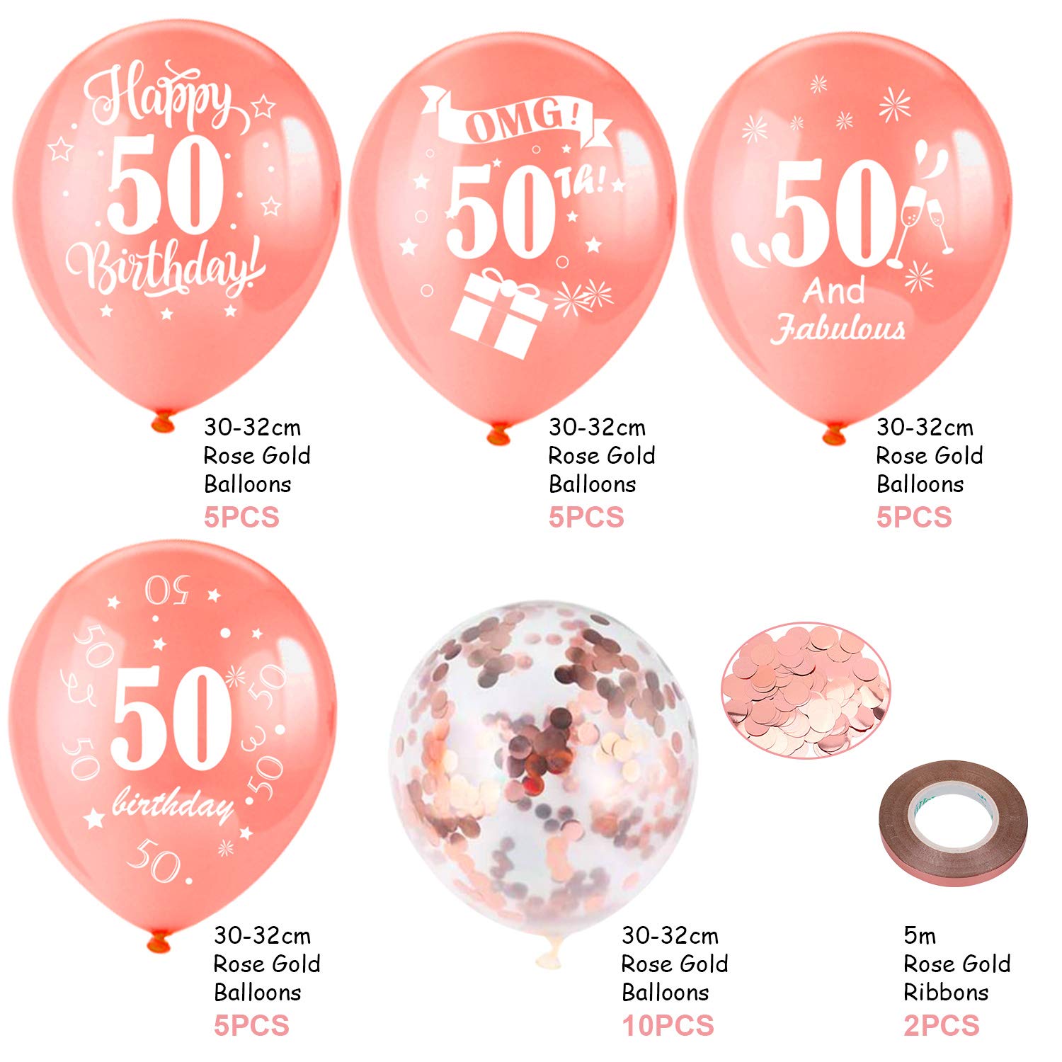 howaf-50-geburtstag-luftballons-ros-gold-30-st-ck-12-zoll-latex image 3