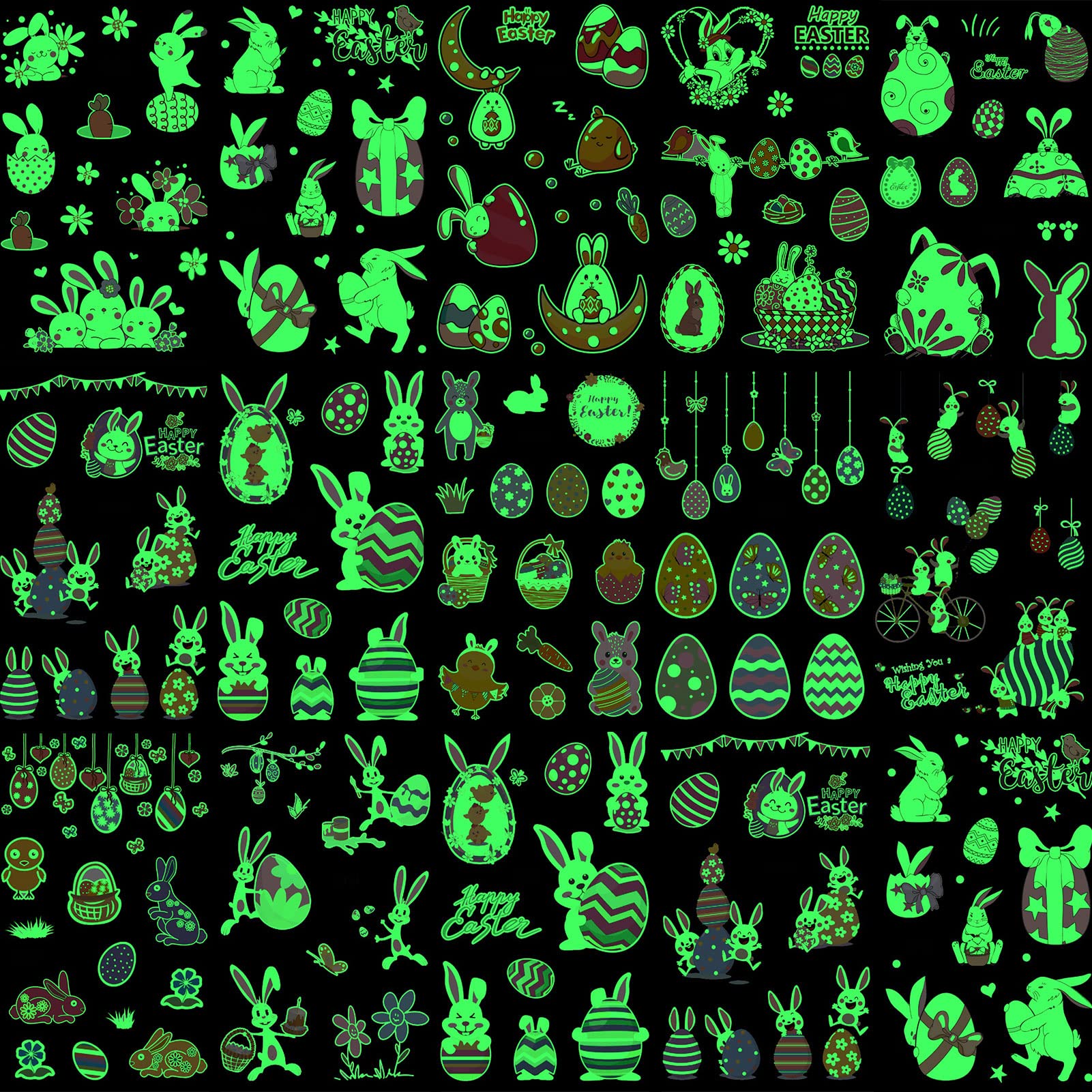 howaf-ostern-tattoo-kinder-12-blatt-leuchttattoos-100-stk image 2