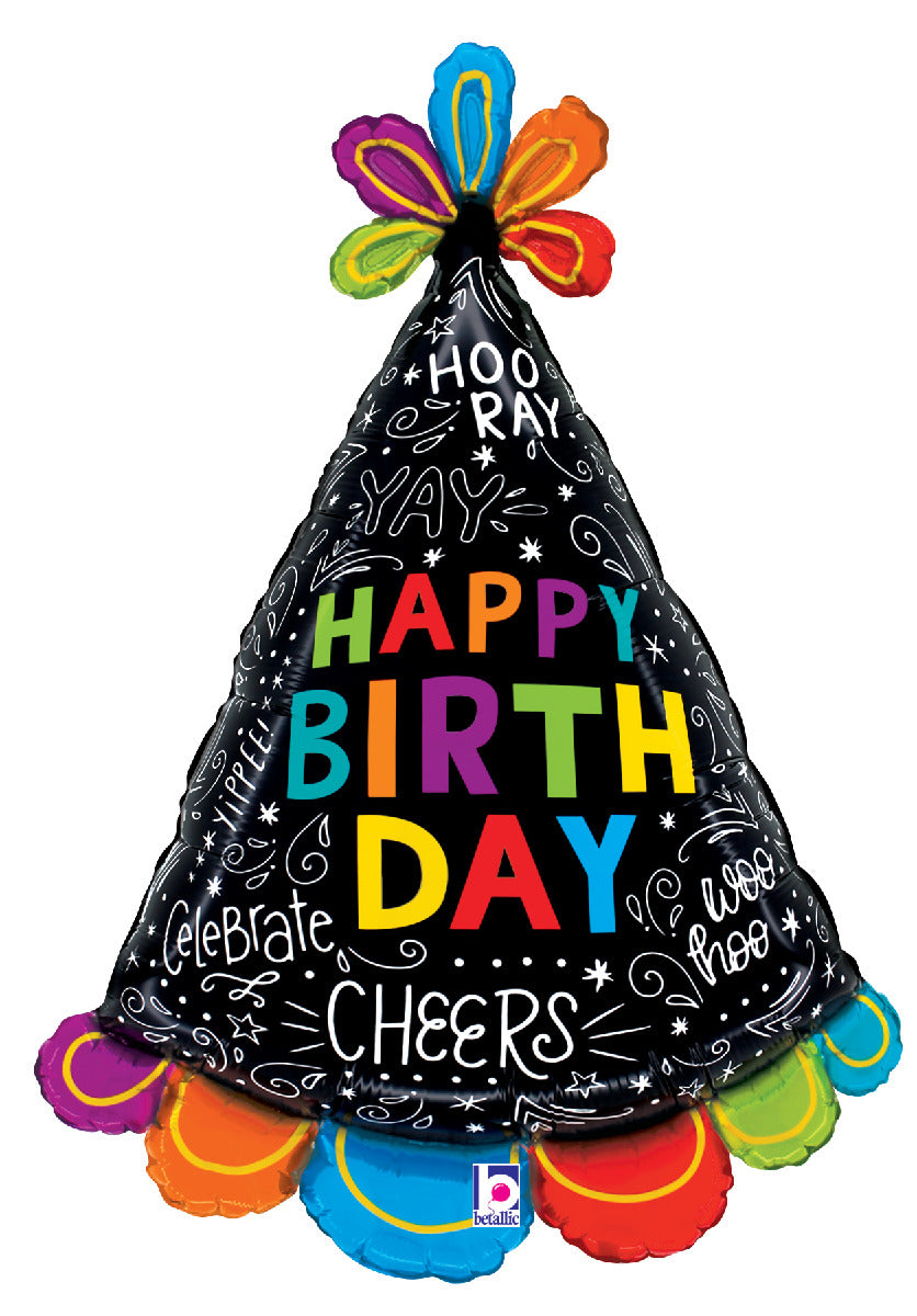 betallic-birthday-hat-doodles-folienballon-14-zoll-geburtstag image 2