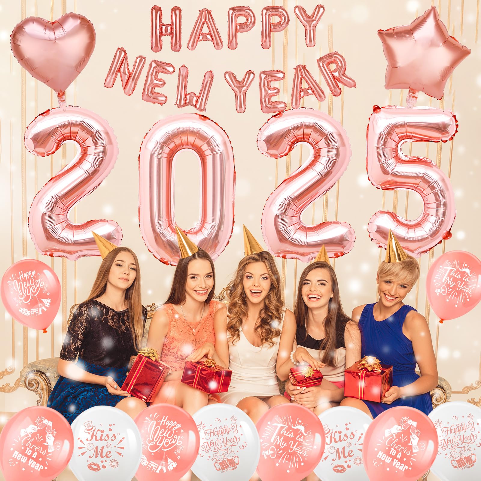 howaf-silvester-deko-2025-rose-gold-xxl-folienballons-set image 6