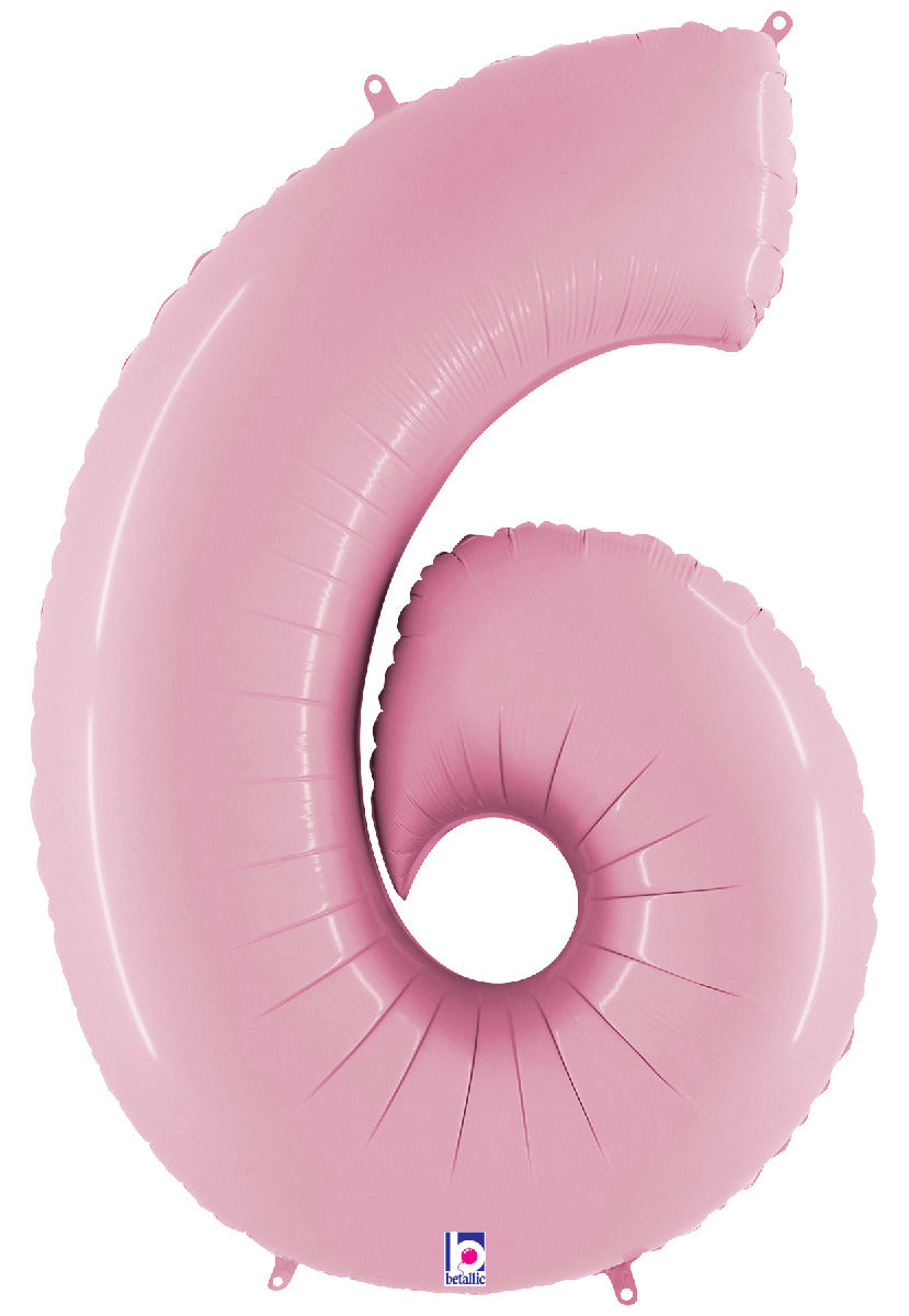 betallic-number-6-pastel-pink-folienballon-34-zoll-zahl image 1