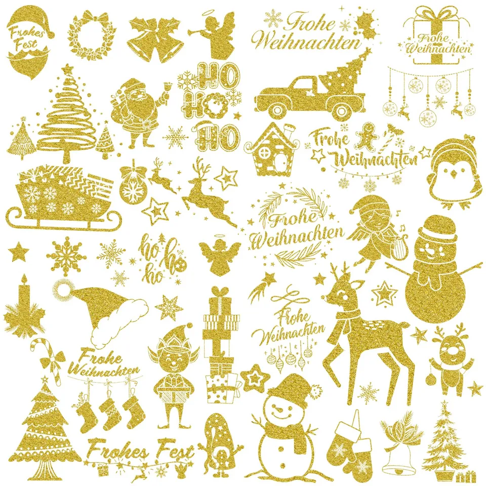 howaf-weihnachtssticker-glitzer-gold-150-st-ck-6-b-gen image 1