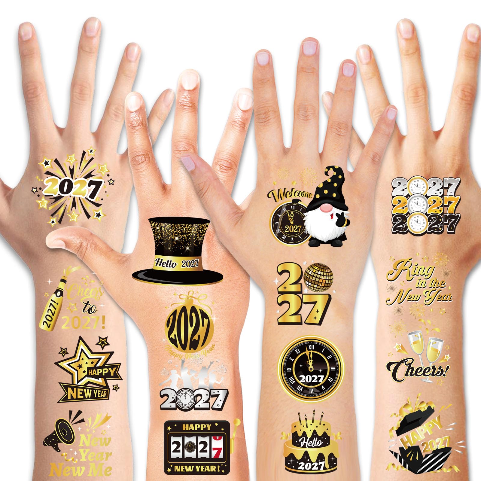 howaf-silvester-tattoos-2027-tempor-r-72-st-ck-schwarz-gold image 2