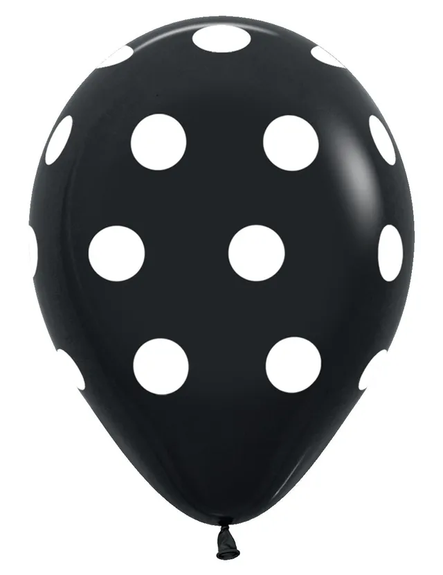betallic-polka-dots-deluxe-black-latexballon-11-50-st-ck image 1