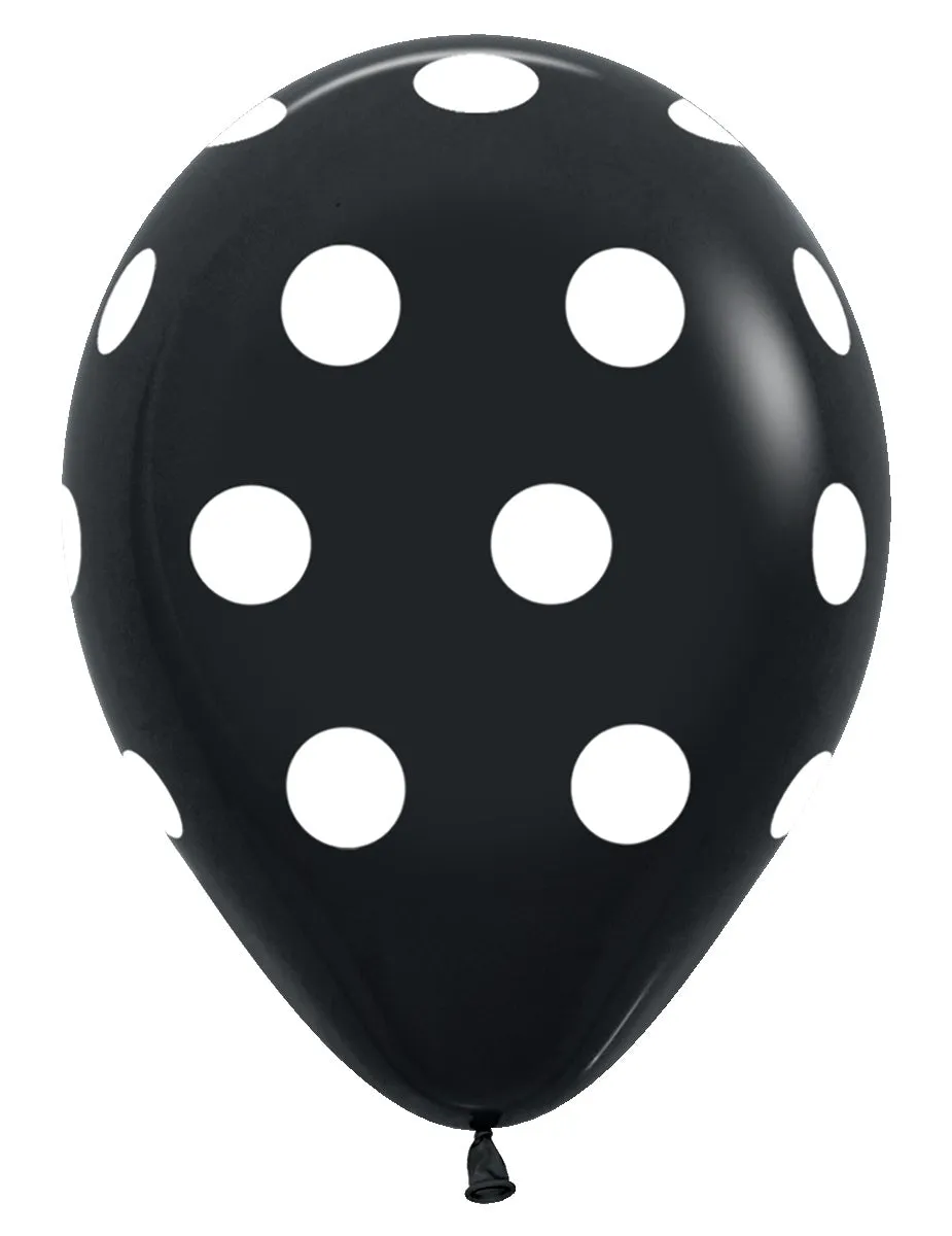 betallic-polka-dots-deluxe-black-latexballon-11-50-st-ck image 1