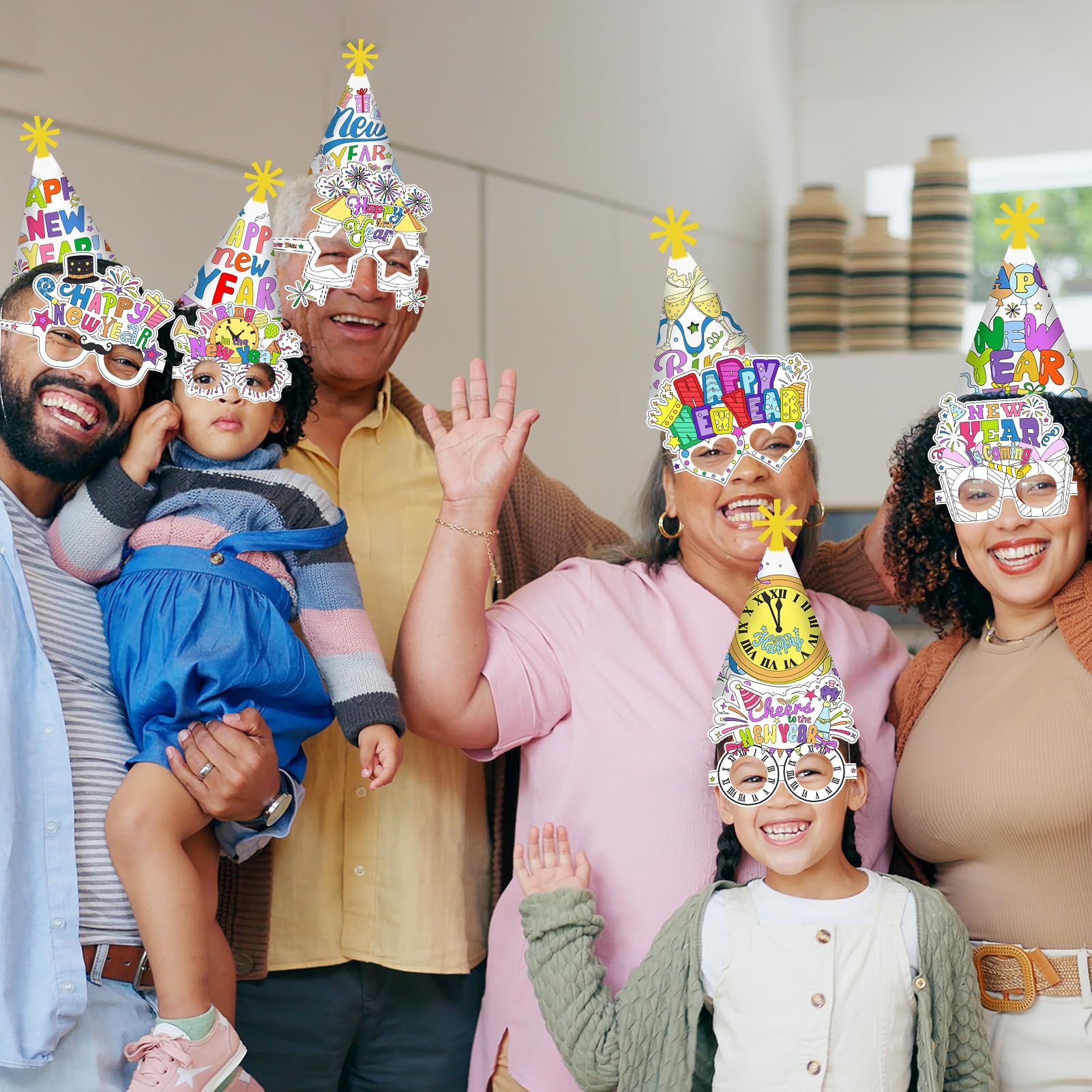 howaf-silvester-deko-zum-ausmalen-huete-brille-set-a image 6