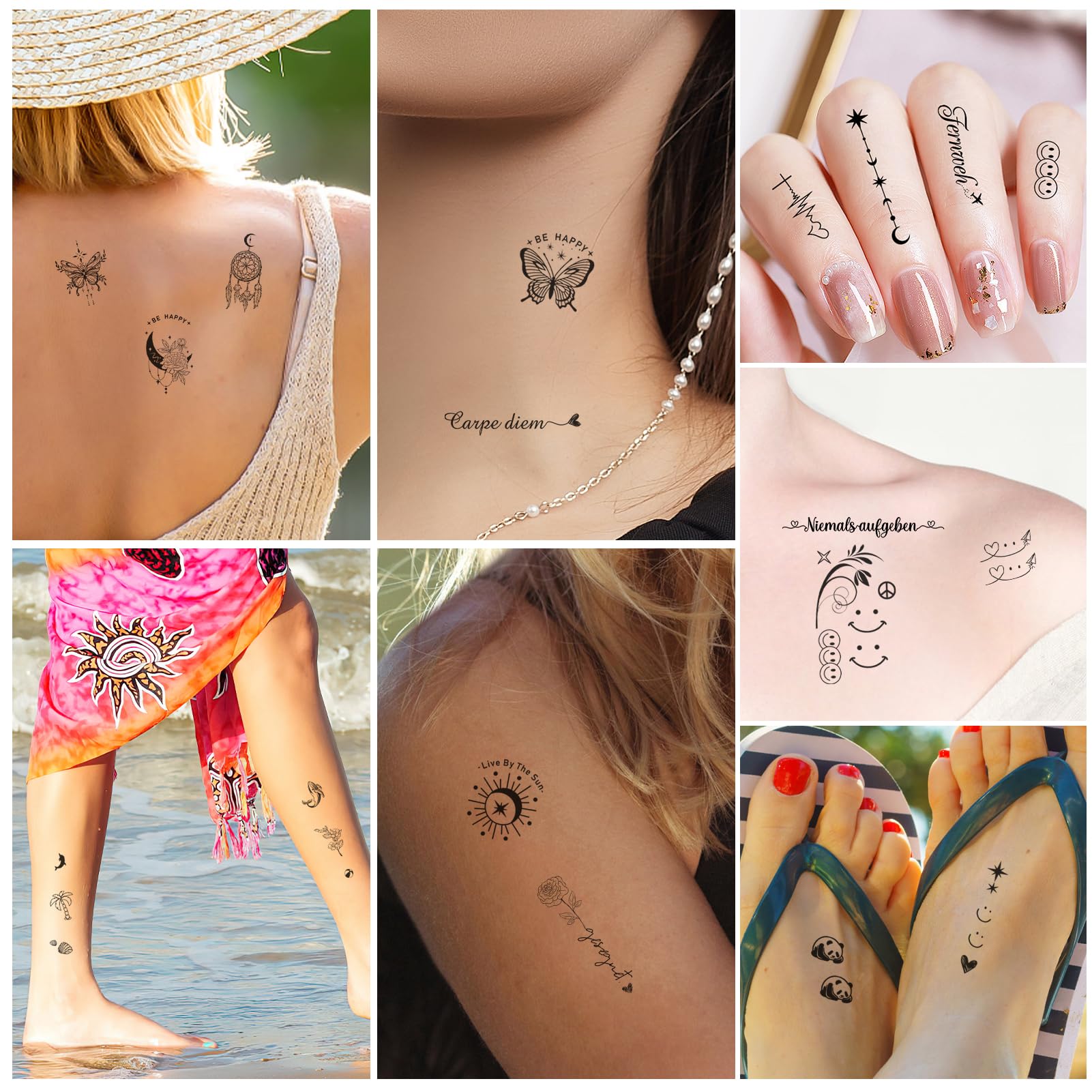 howaf-tempor-re-tattoos-schwarz-20-bl-tter-spr-che-blumen image 5