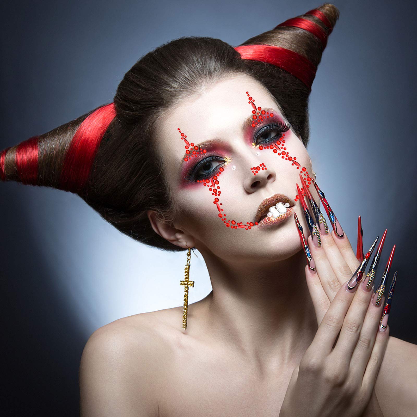 howaf-gesicht-edelsteine-halloween-tattoo-6er-selbstklebend image 5