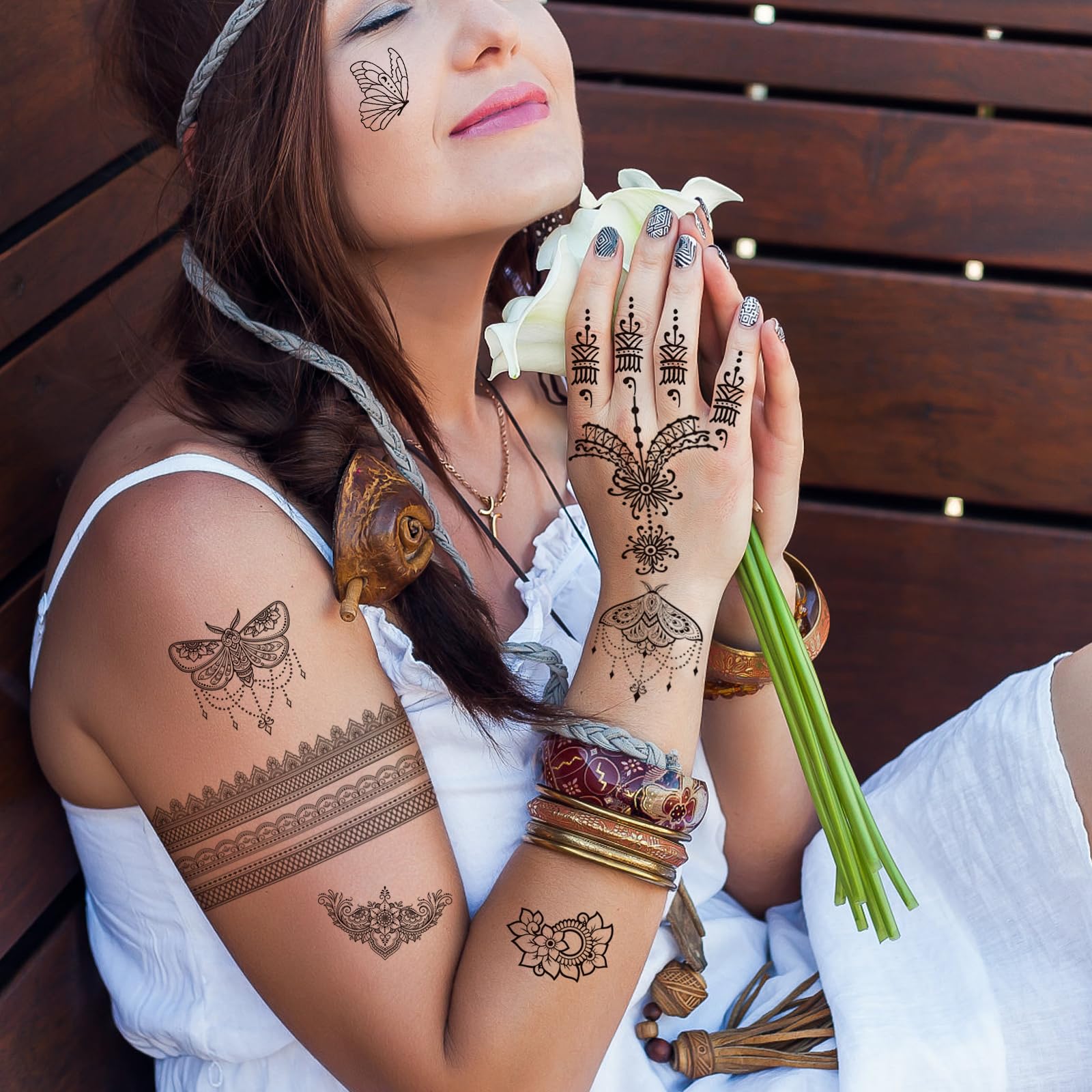 howaf-henna-tattoos-schwarz-mandala-11-blatt-wasserfest image 7
