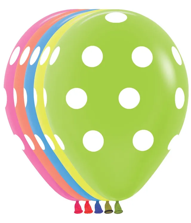 betallic-neon-polka-dots-latexballon-11-mix-50er-bedruckt image 1