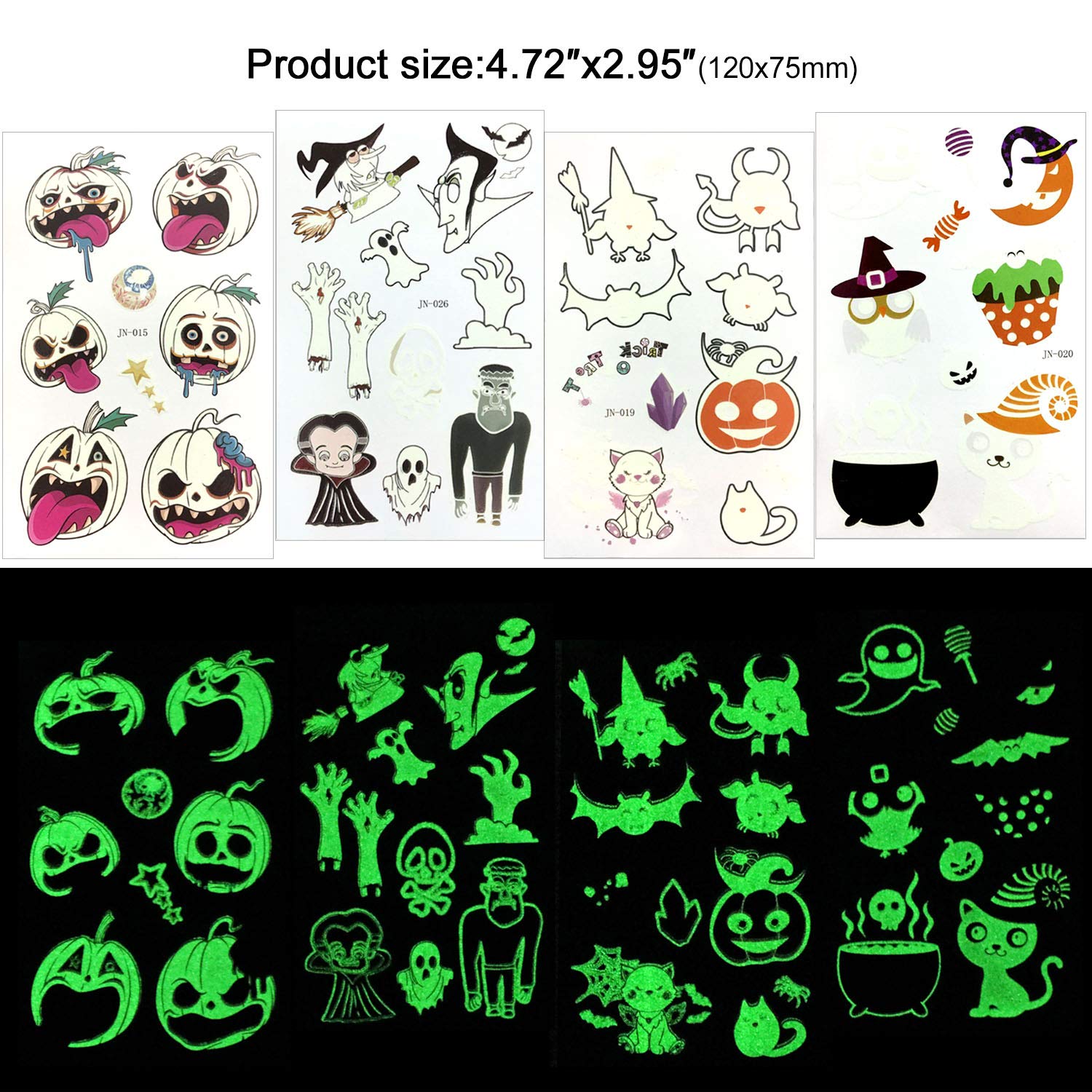 howaf-halloween-tattoo-kinder-leuchtend-15-bl-tter-120-st-ck image 5