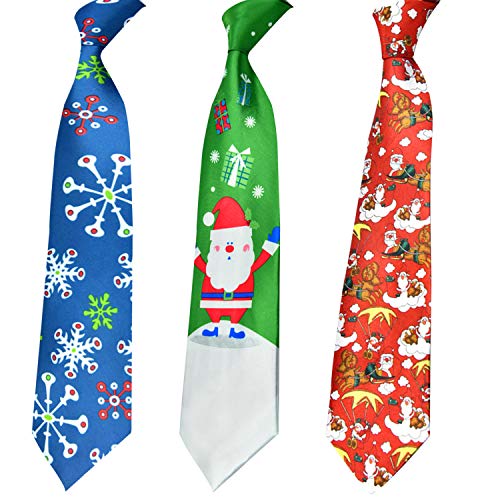 howaf-weihnachtskrawatte-herren-3er-set-schneeflocke-polyester image 8
