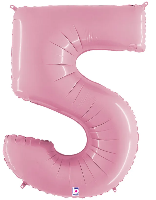 betallic-zahl-5-folienballon-34-pastel-pink-holografisch image 1