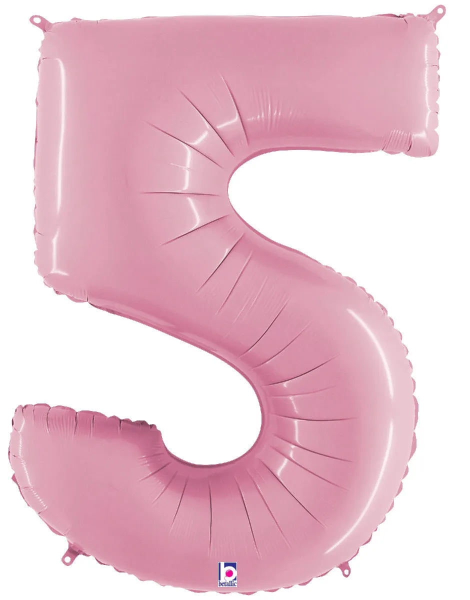 betallic-zahl-5-folienballon-34-pastel-pink-holografisch image 1